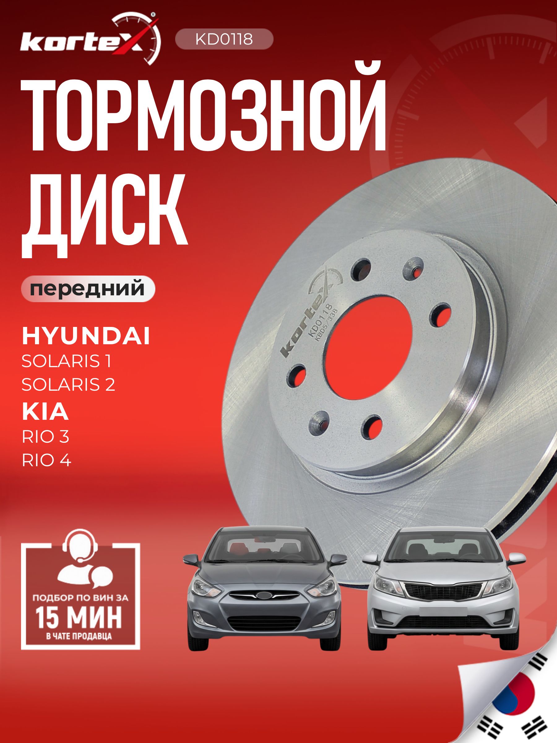 ТормознойдискпереднийХендайСолярис1,2КиаРио3,4HyundaiSolarisKiaRioвентилируемый(d-256mm)