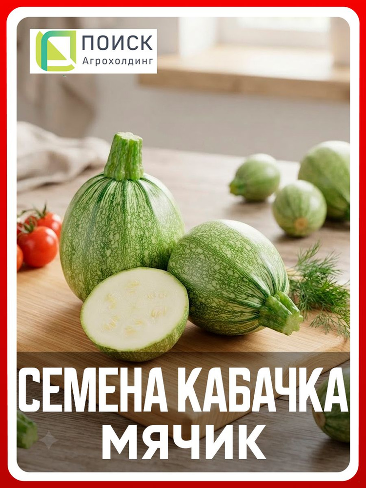 Семена Кабачок "Мячик", 12 шт, для дома, дачи и огорода, в контейнер, в открытый грунт, на рассаду. #1