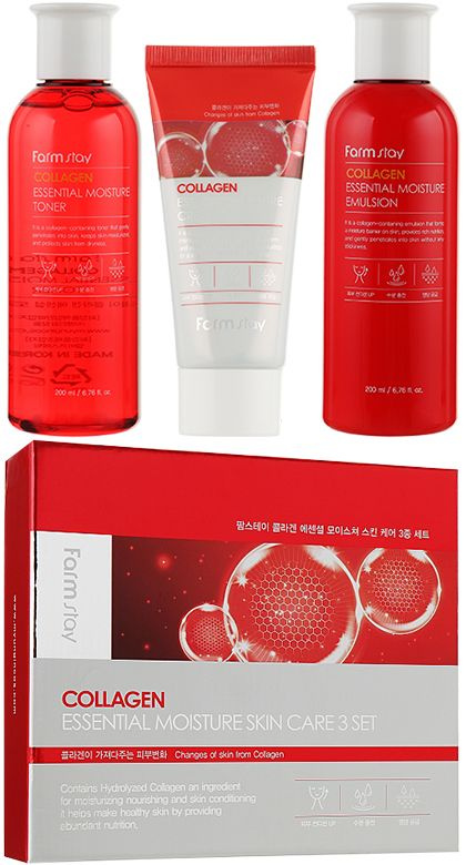 Farmstay Антивозрастной набор с коллагеном Collagen Essential Moisture ...
