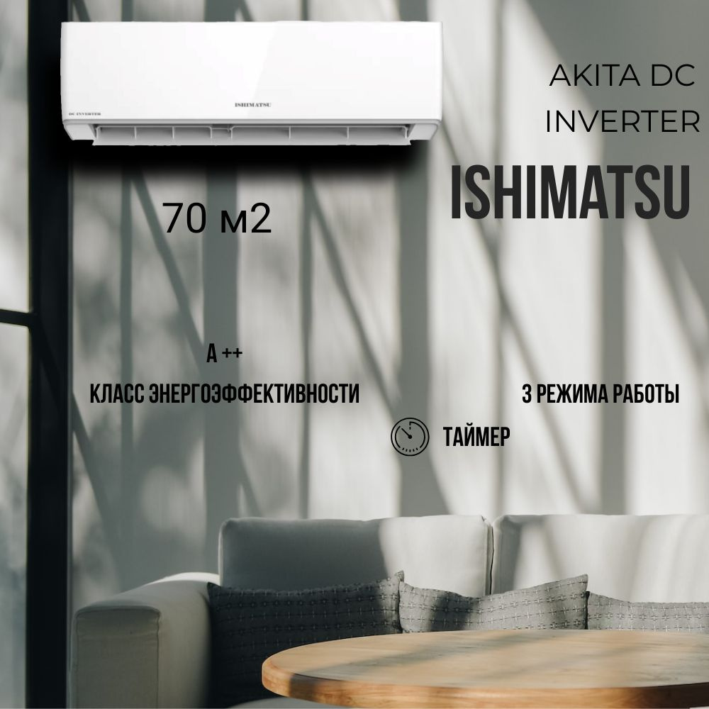 Сплит-система Ishimatsu серия Akita new 2023 dc inverter CVK-24I - купить  по доступным ценам в интернет-магазине OZON (1419750990)