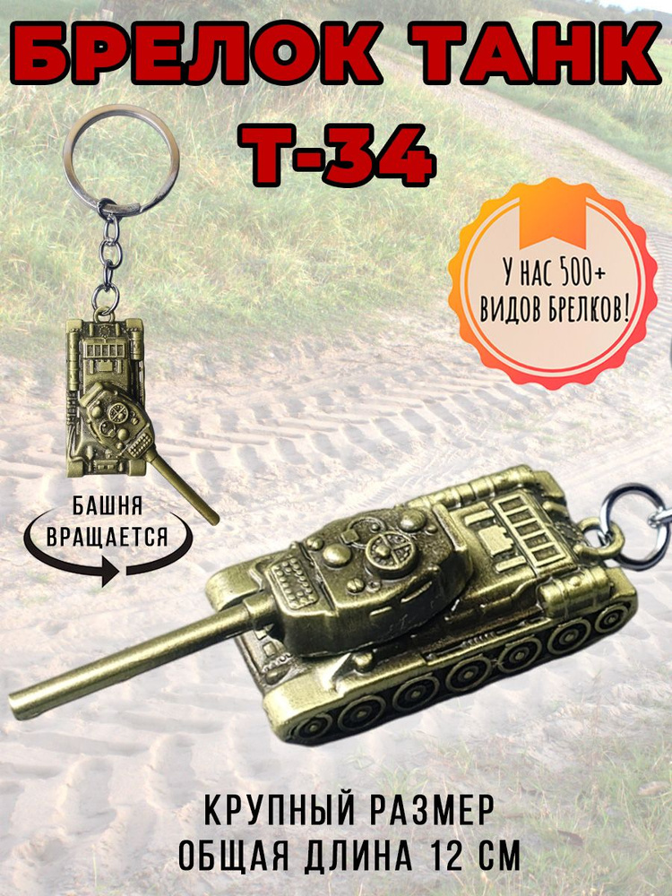 Брелок-талисман на ключи (кольцо-карабин) на сумку (рюкзак), защитный амулет в подарок Танк  #1