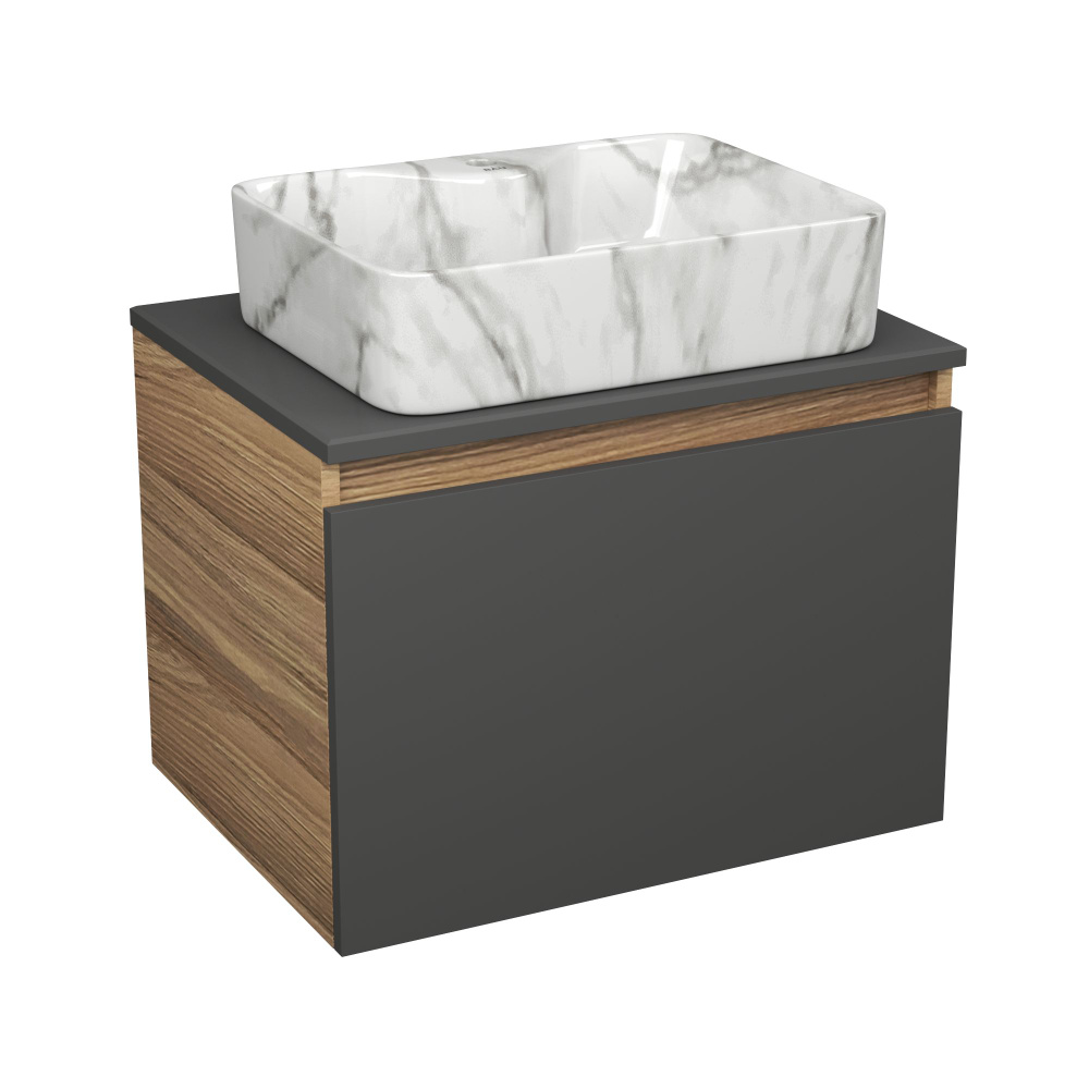 Комплект: тумба под накладную раковину Bau Dream Blackwood графит 60, 1 ...