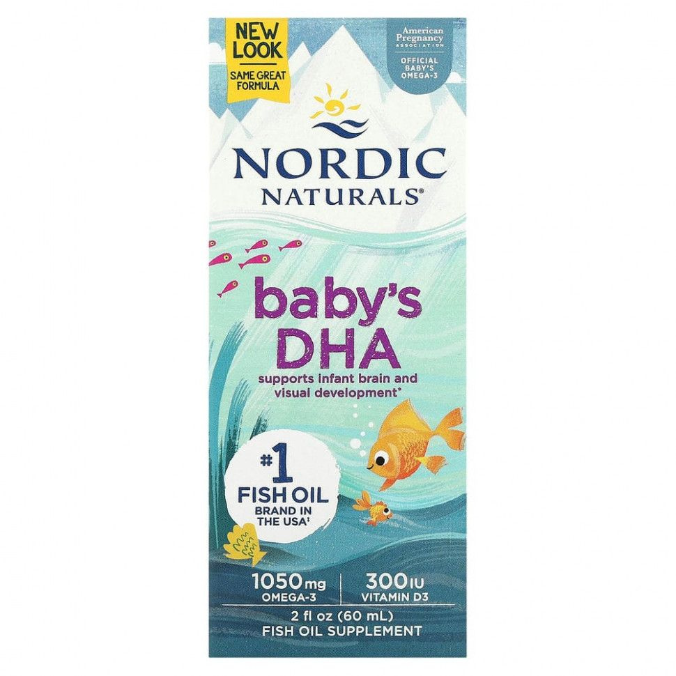 Nordic Naturals, докозагексаеновая кислота (ДГК) Жидкая Омега 3 с витамином D3 для детей, рыбий жир, #1