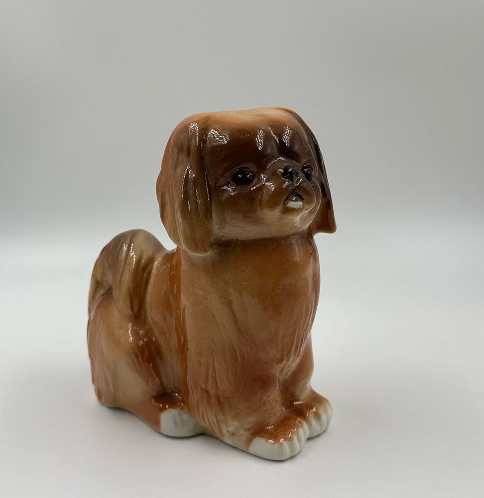 Фарфоровая Статуэтка Собака Пекинес Высота 13 см ЛФЗ СССР - купить по ...