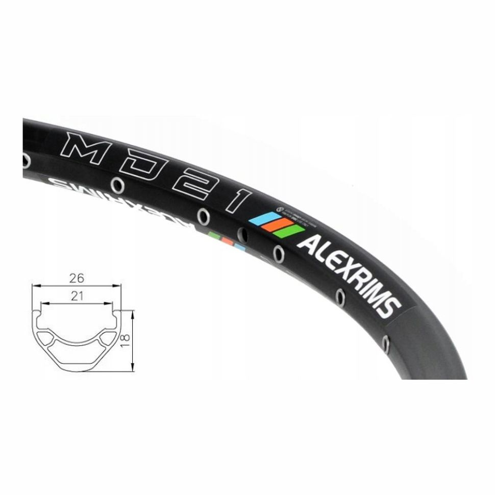 Обод ALEX RIMS MD21, 29"х21 мм х 32Н, F/V, двойной, пистонированный, TRS, чёрный для колеса велосипеда #1