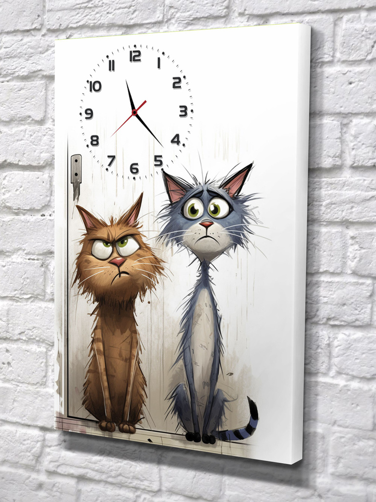 AvalonDecor Настенные часы "котики", 60 см х 40 см #1
