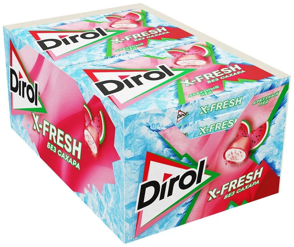 Жевательная резинка DIROL X-fresh Арбузный лед, набор 12 шт. по 16 г. Дирол  #1