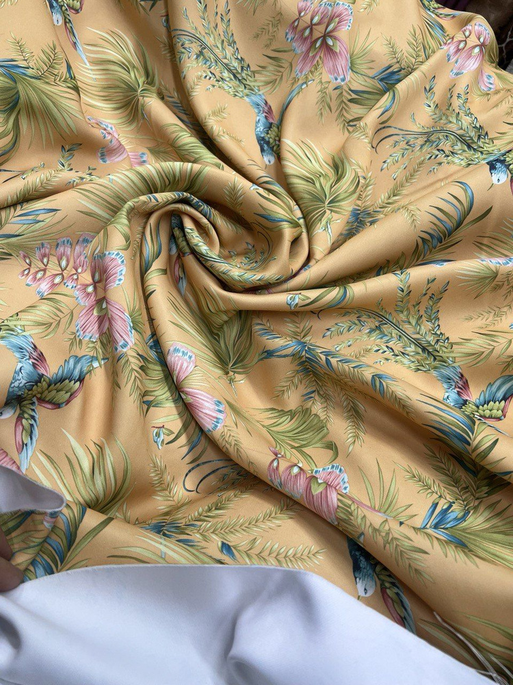 Ткань блэкаут для штор Прованс Райская птица портьерная, отрез ткани метражом 280х400  #1