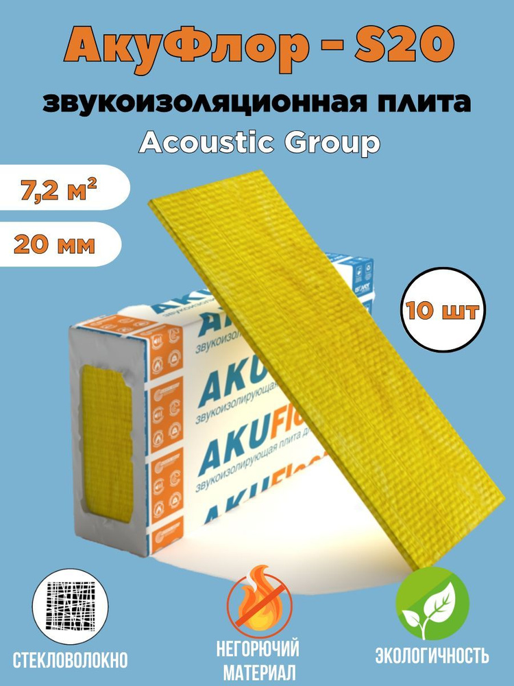 Звукоизоляционная плита Акуфлор С20 (Akufloor - S20) 7,2 м2 #1