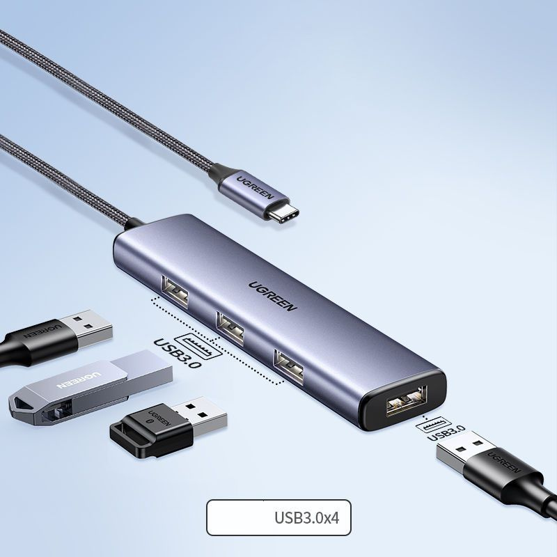 Док станция type c UGREEN, Переходник USB HUB 4в1,Для MacBook iPad Dell ...