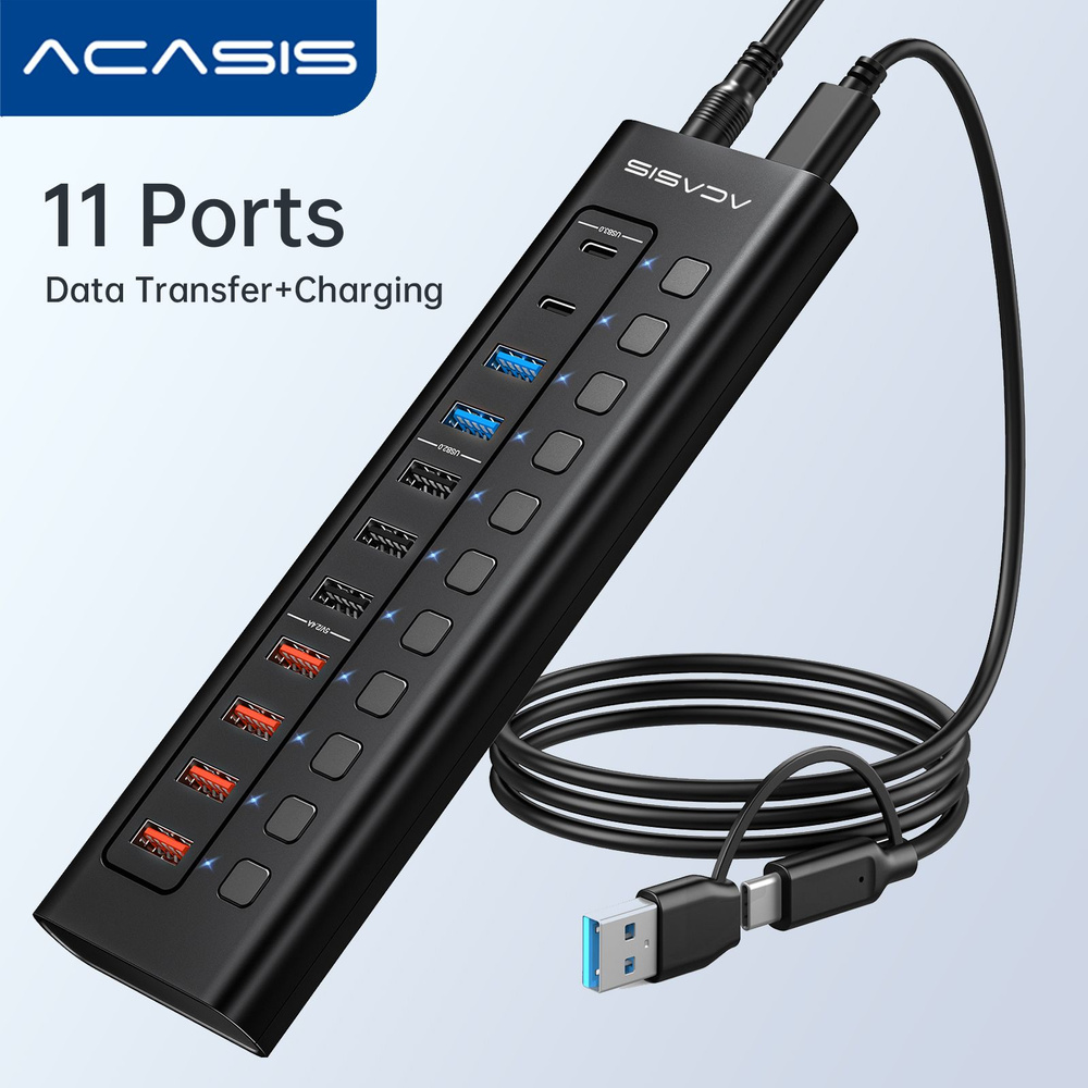 Acasis Type-C Hub 11 портов USB-C Hub Multi USB Splitter Dock Station Быстрая зарядка USB 3.0 Индивидуальный #1