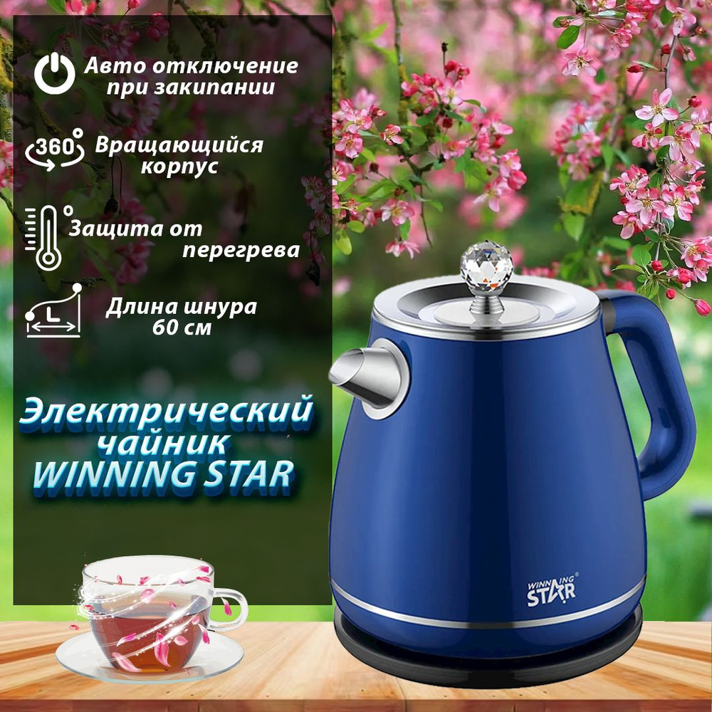 Купить электрический чайник WINNING STAR ST-6016, Металл/пластик по низкой  цене: отзывы, фото, характеристики в интернет-магазине Ozon (1492205766)