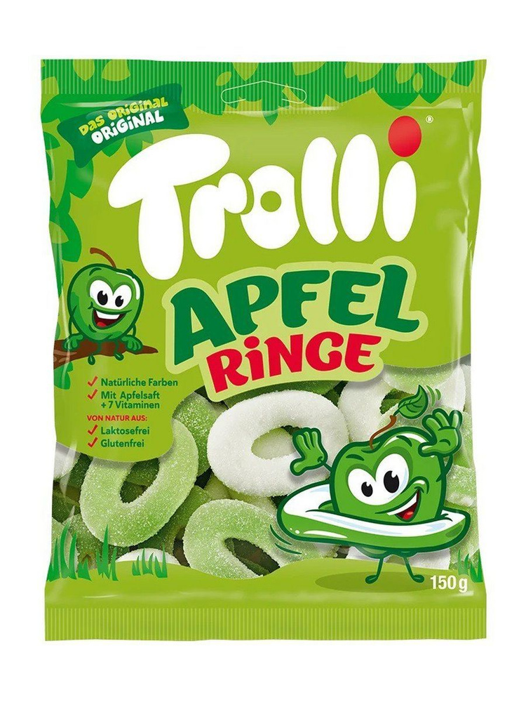 Мармелад Trolli Apfel ringe (Яблочные кольца), 150 гр. Германия #1