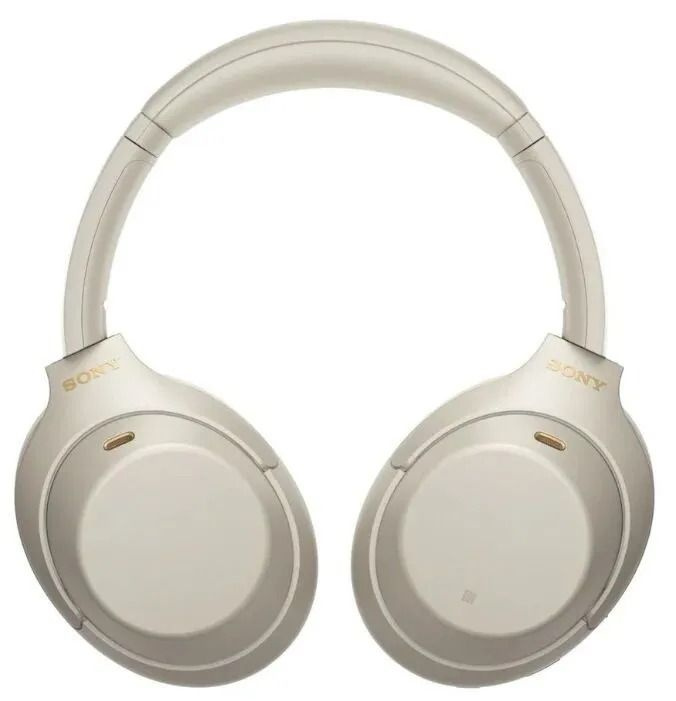 Sony Наушники с микрофоном Sony WH-1000XM4, Bluetooth, USB Type-C, бежевый #1