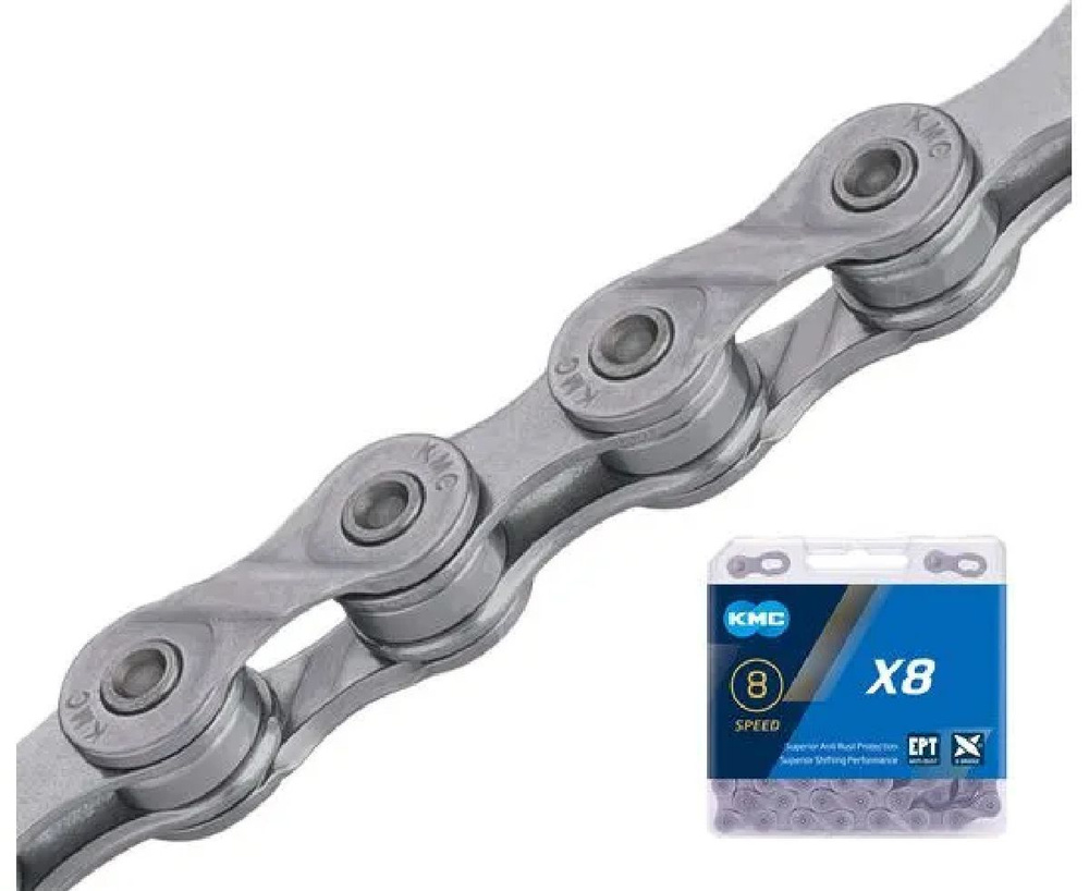 Цепь велосипедная KMC X8 EPT 1/2"X3/32"X114L 8 скоростей (в боксе) #1