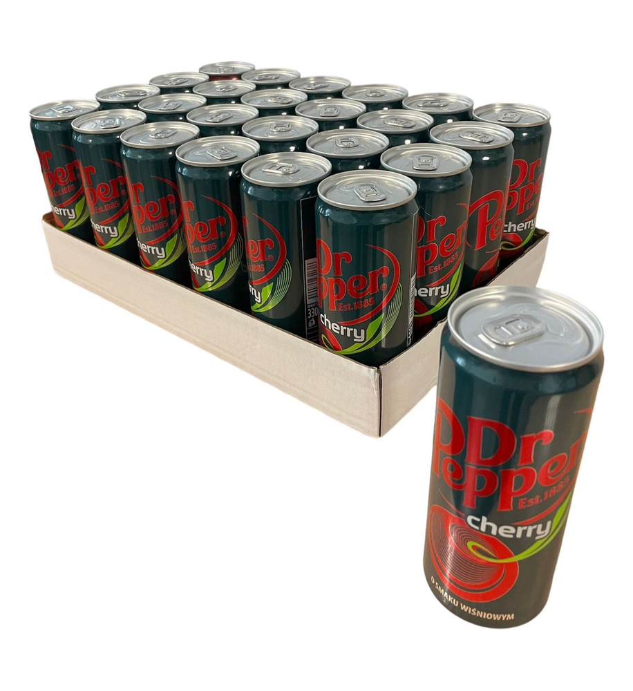 Напиток газированный Dr.Pepper Cherry, 24 шт х 330 мл. Доктор Пеппер