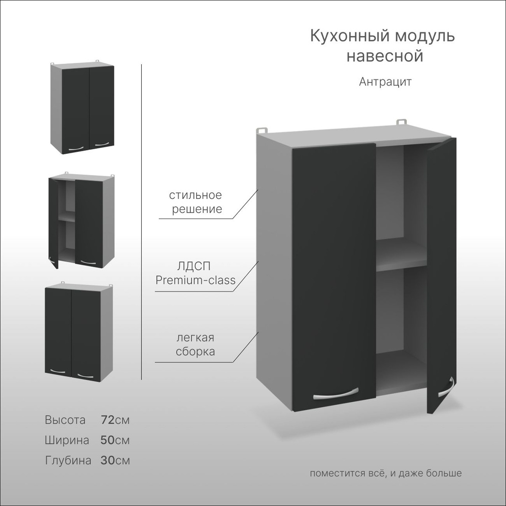 Шкаф кухонный навесной 50 см, кухонный модуль навесной - купить с ...