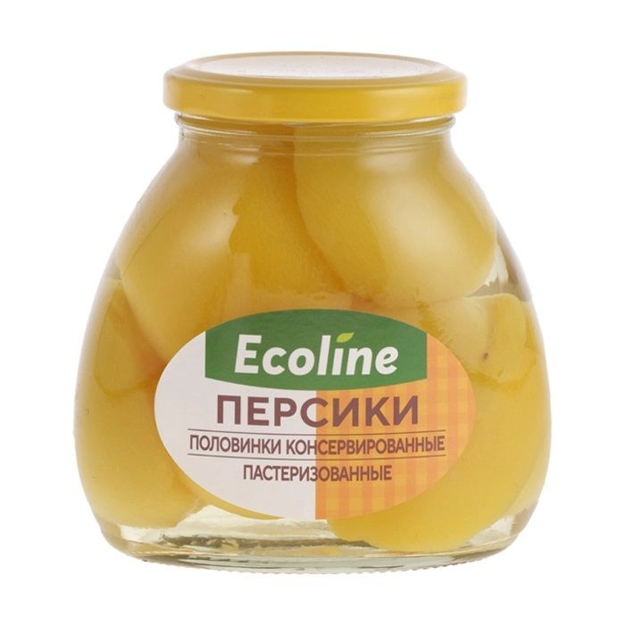 Ecoline Персики половинки консервированые, 530 г/320 г #1