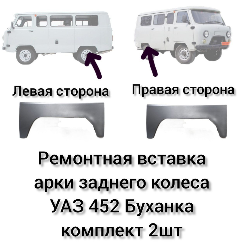 Ремонтная вставка арки заднего колеса УАЗ 452 Буханка правая и левая ...