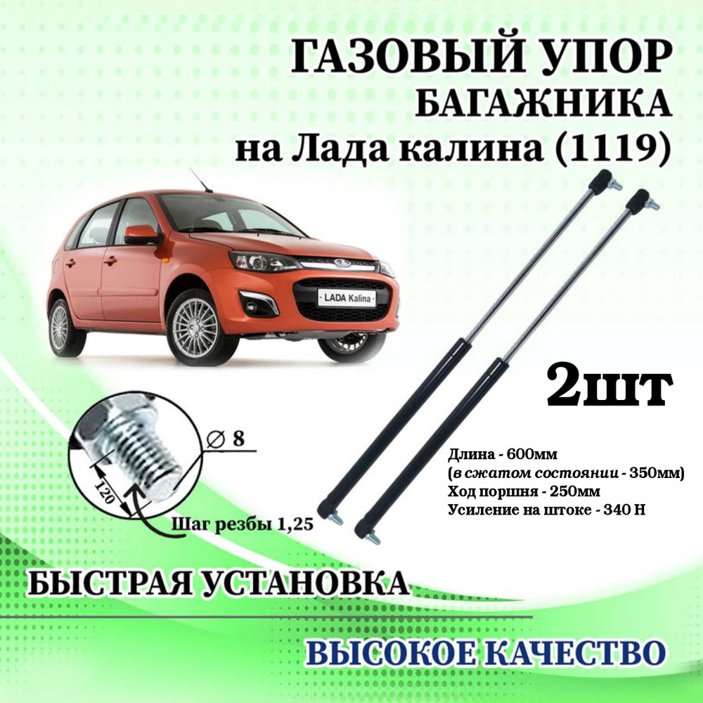 Амортизатор (Упор) газовый задней двери (2 шт) OEM 1119-8231010 для  ВАЗ/VAZ/LADA/ЛАДА Калина//Kalina /1119 Хэтчбек 1 первое поколение), 2192  (Калина Хэтчбек 2 поколение) - GRADIOZA арт. 11198231010 - купить по  выгодной цене в интернет-магазине OZON ...