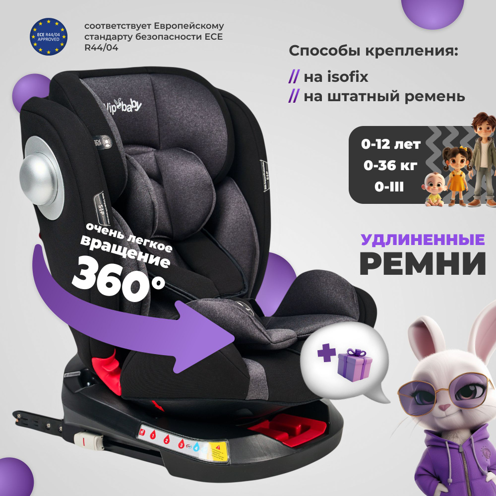 Автокресло детское поворотное 0-36 кг Isofix, растущее, до 12 лет, MultiFix  - купить с доставкой по выгодным ценам в интернет-магазине OZON (1541994262)