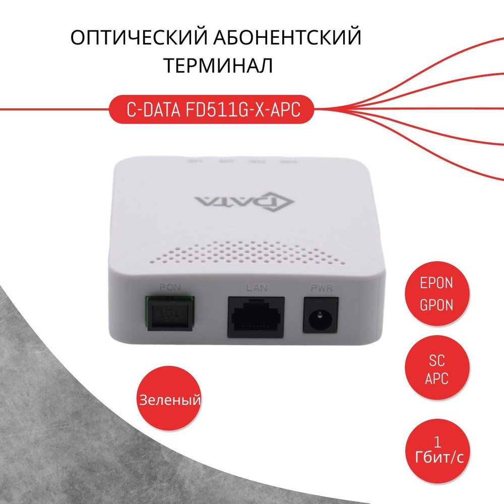 Оптический абонентский терминал C-DATA xPON ONT FD511G-X-APC (Порт: SC/APC  (зеленый)) - купить с доставкой по выгодным ценам в интернет-магазине OZON  (1439809694)