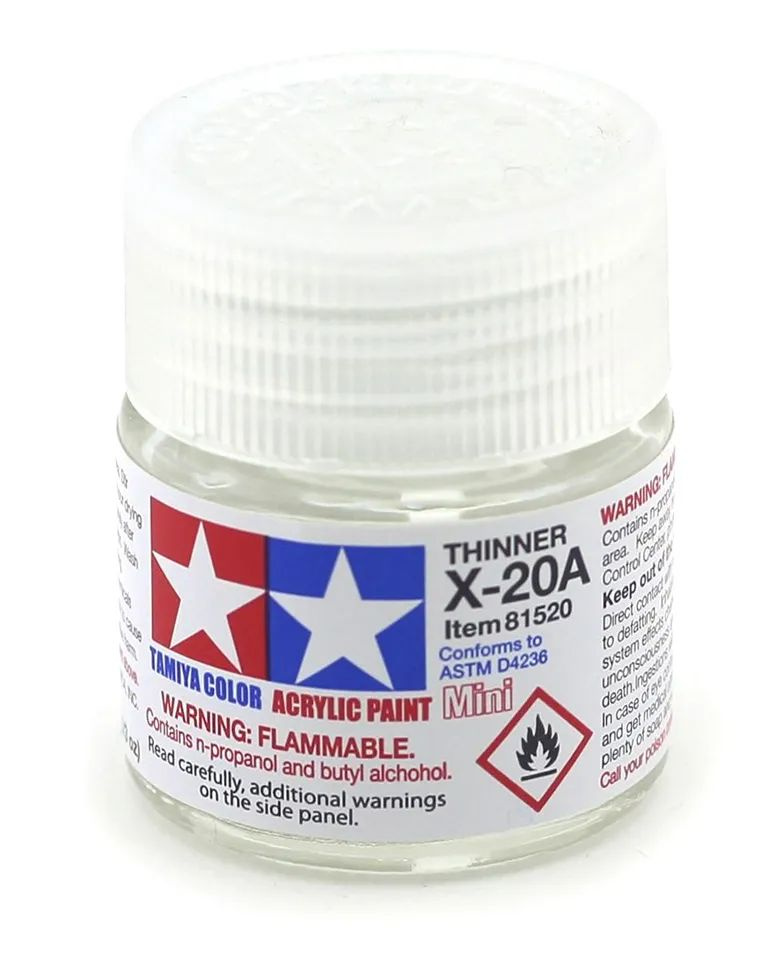 Tamiya X-20A Acrylic Paint Thinner, Растворитель для акриловых красок, 10 мл  #1