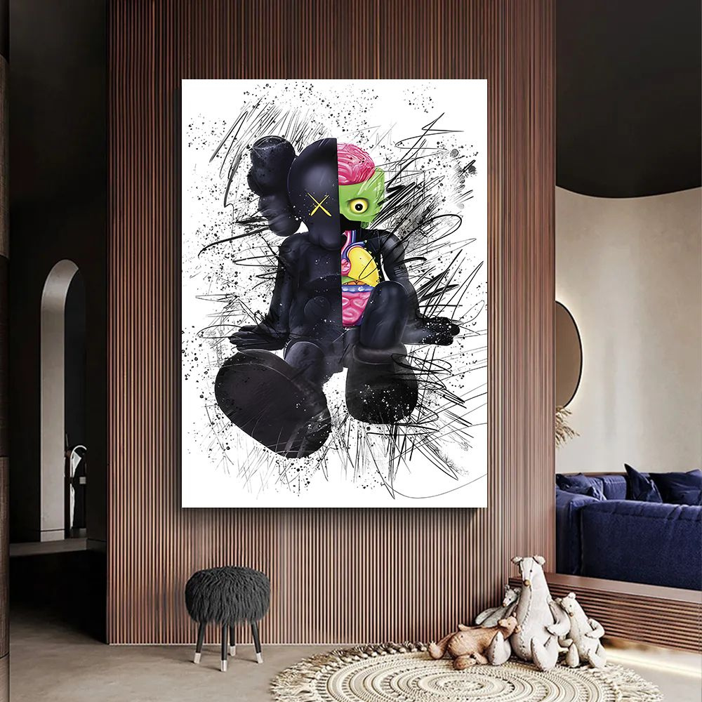 Kaws картина, интерьерная картина на холсте, 20х30 см. #1