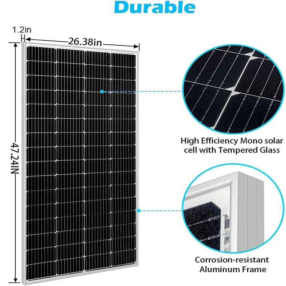 Жесткие солнечные батареи мощностью 160 Вт 18 В для судовых крышных ферм RV  #1