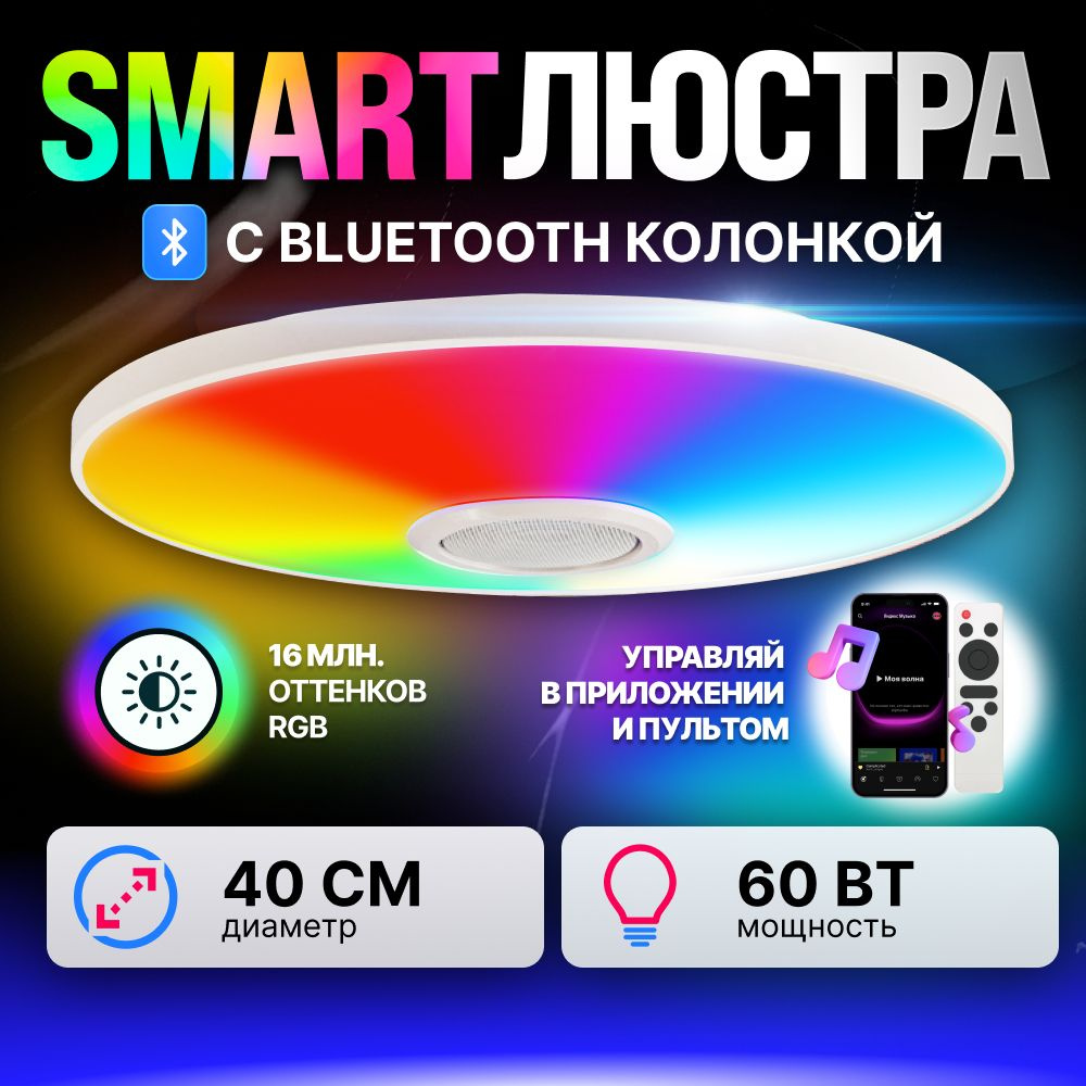 Потолочный светильникLustraMagicЛюстра светодиодная RGB, LED - купить по  выгодной цене в интернет-магазине OZON с доставкой (1259561094)