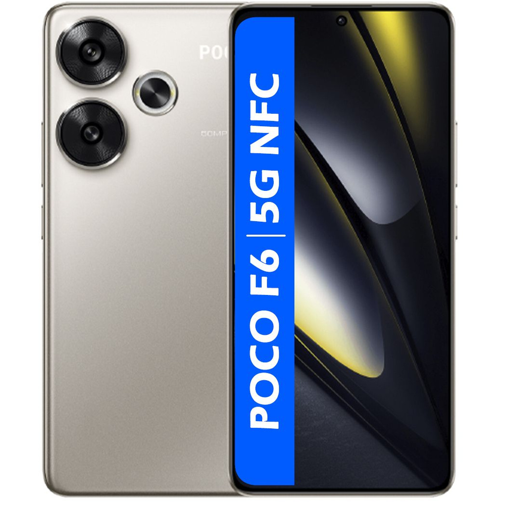 Poco Смартфон РОСТЕСТ(ЕВРОТЕСТ) Poco F6 5G NFC 8/256 ГБ, серый