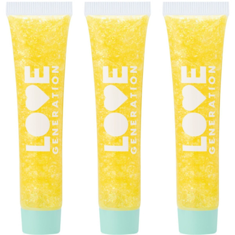 Love Generation Глиттер-гель для лица Face glitter Gel We love glitter, тон 05 желтый, 15 мл, 3 шт  #1