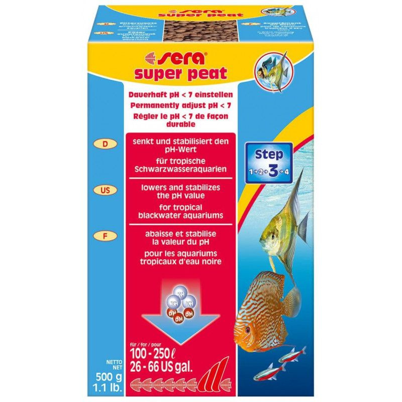 Sera Super Peat 500 г - гранулированный торф для аквариумных фильтров ...