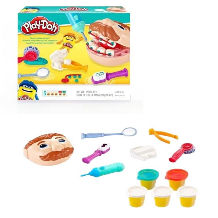 Пластилин Play Doh детский набор для творчества ; тесто для лепки Плей-До Стоматолог мистер Зубастик #1