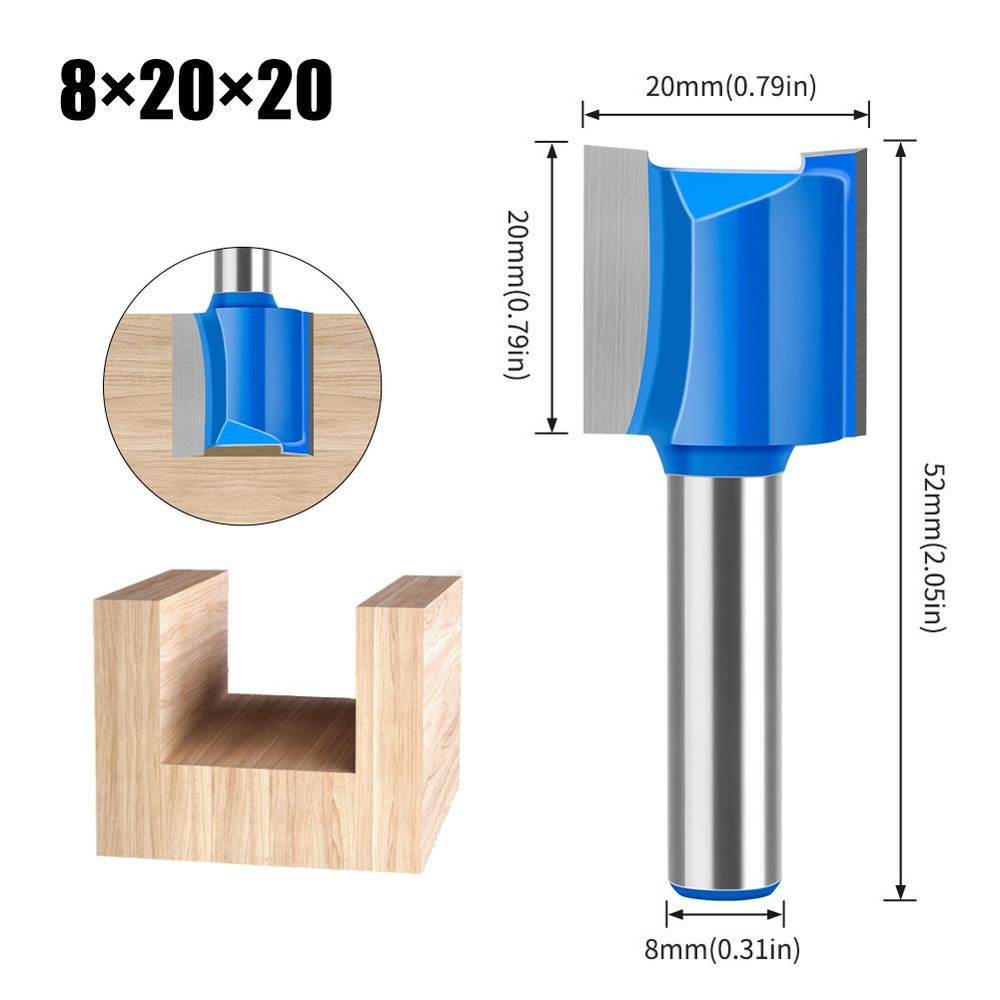 Фреза по дереву пазовая прямая 20 x 20 мм, хвостовик 8 мм #1
