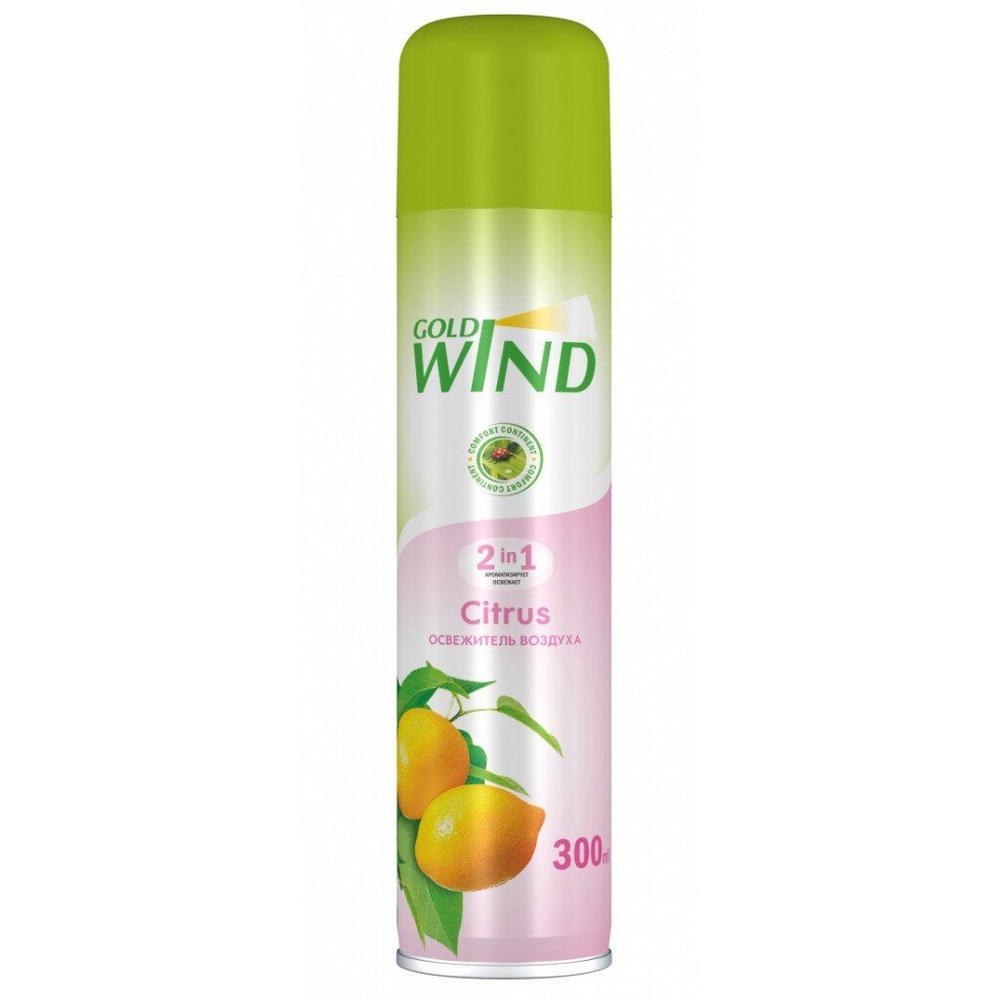 Освежитель воздуха Gold Wind Citrus, 300 мл, аэрозольный для туалета и ванной комнаты, нейтрализатор #1