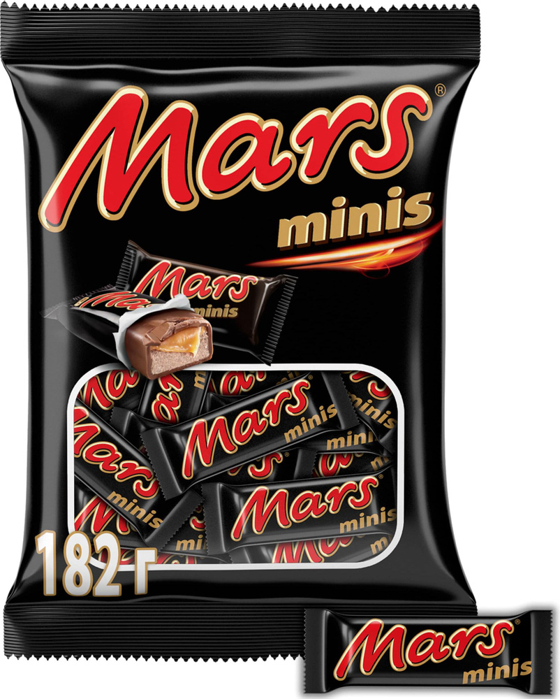 Конфеты шоколадные батончики Mars Minis, 182 г / Шоколад, нуга, карамель  #1