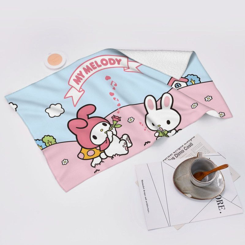 SANRIO Полотенце для лица, рук Полотенце для лица Мой Мелоди, Поликоттон, 40x70 см, разноцветный, 1 шт. #1