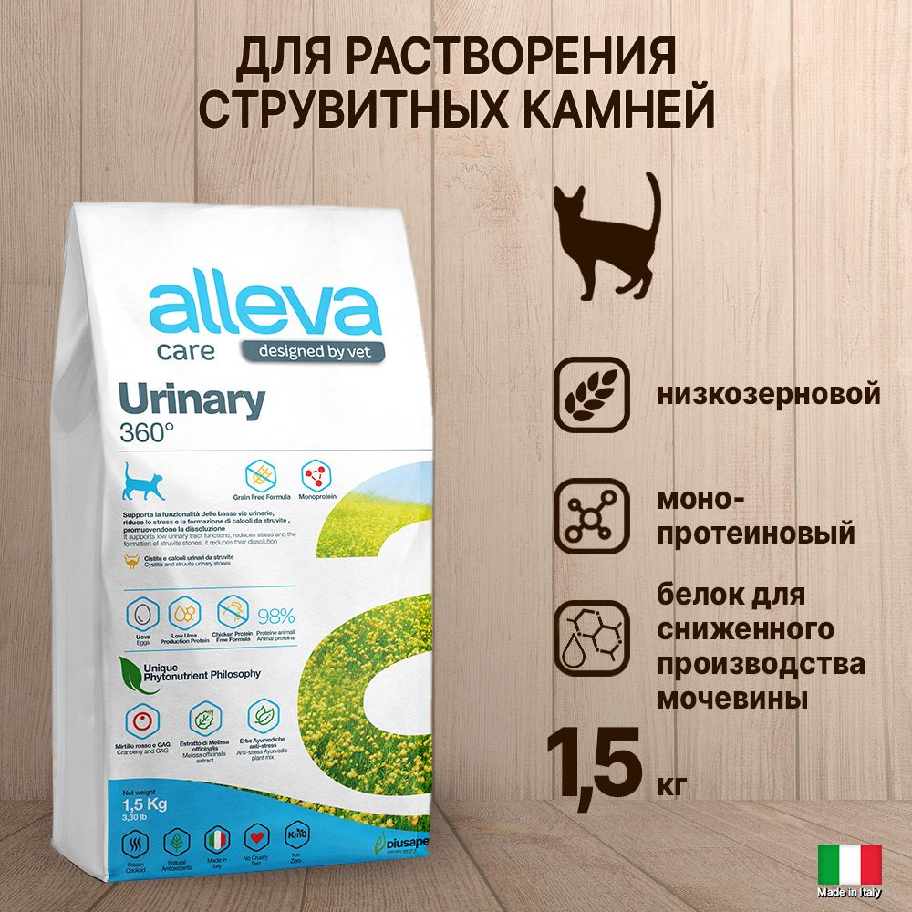 Корм сухой для кошек Alleva Care Adult Urinary 360, профилактика ...