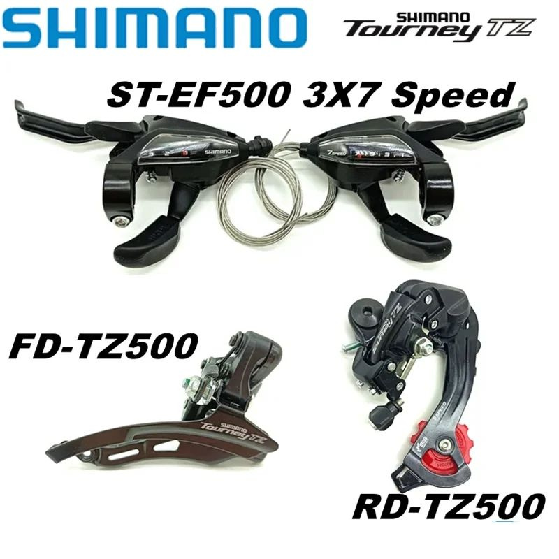 Шифтер тормозная ручка - комплект комборучек 3х7 скоростей Shimano ST-EF500,RD-TZ500,FD-TZ500  #1