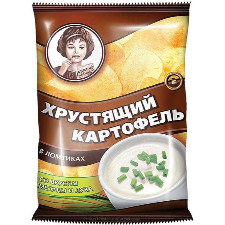 Чипсы картофельные Хрустящий картофель сметана и лук 40 г  #1