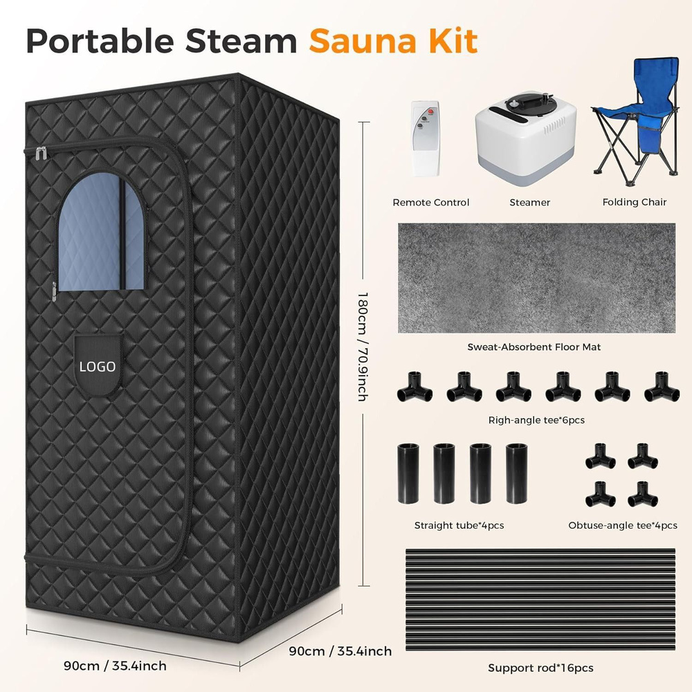 Портативная паровая сауна Sauna-Tent-Cube-black #1