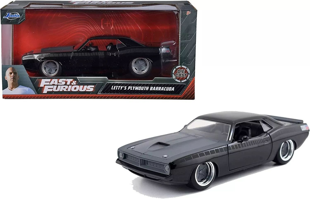 машина JADA 97195 1:24 Fast & Furious: Furious 7 - Letty's Plymouth Barracuda #1