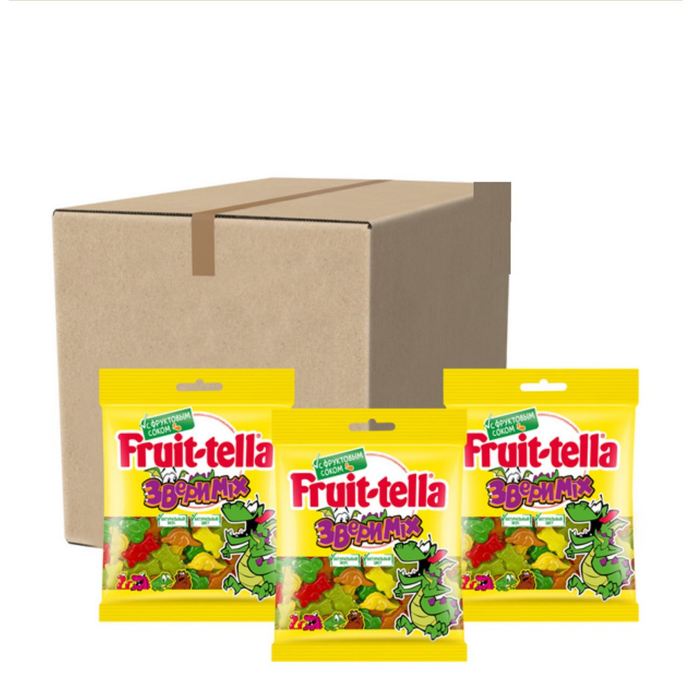 Мармелад жевательный Fruittella Звери микс с фруктовым соком, 70г x 30 шт  #1