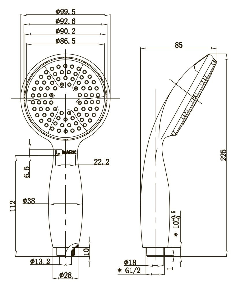 Лейка для душа LEMARK 100 LM8001C #1