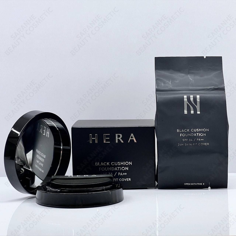 Кушон HERA No.23C1 BLACK CUSHION FOUNDATION SPF34/PA+ Skin Fit Cover #1