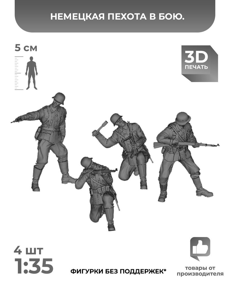 3DD Немецкая пехота в бою. Германия. Вторая мировая война. Масштаб 1/35  #1