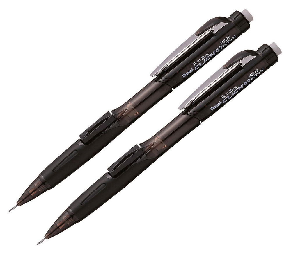 Механический карандаш PENTEL TWIST-ERASE CLICK PD279T-AX 0.9 мм черный полупрозрачный корпус комплект #1