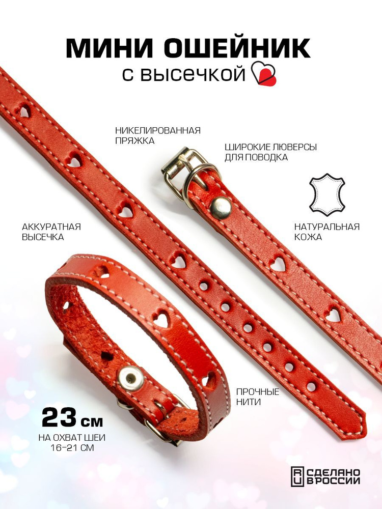 Мини-ошейник кожаный с высечками для собак и кошек купить на OZON по ...