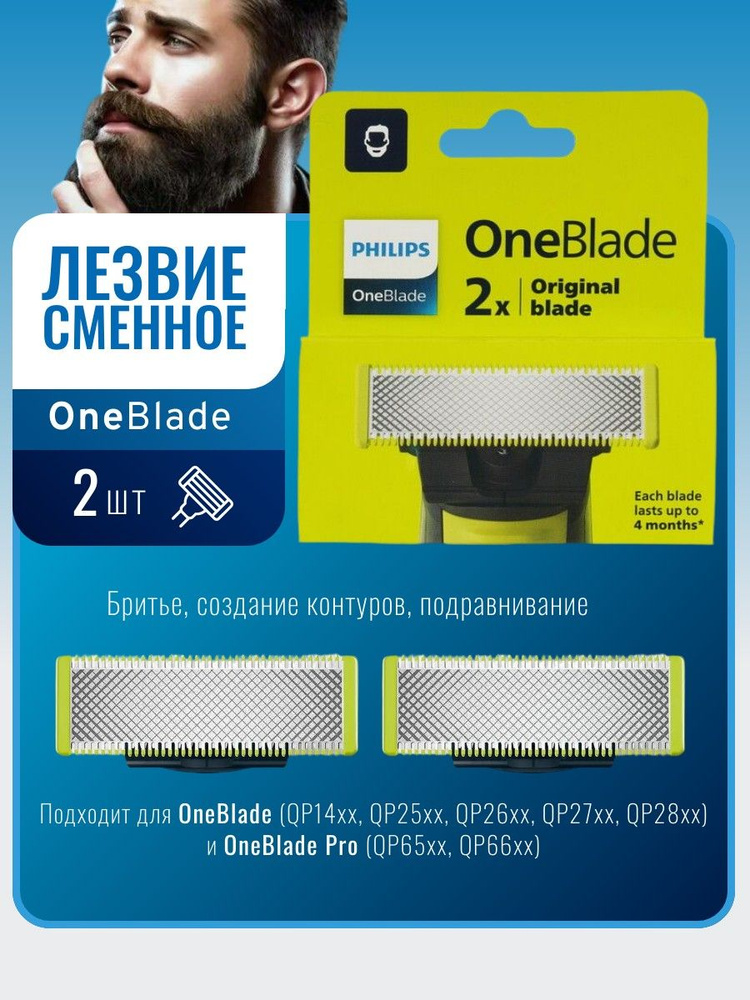 Philips Сменное лезвие для OneBlade QP220/50 (51), 2 шт #1